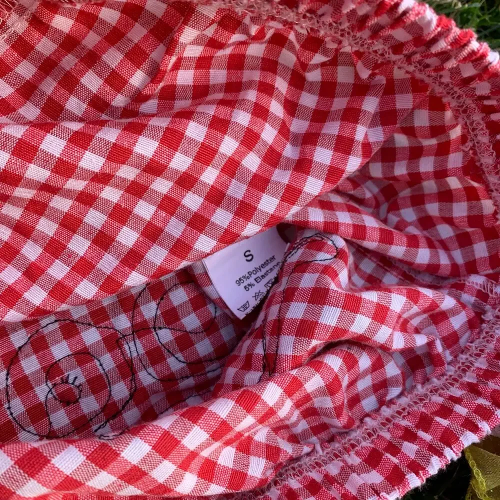 Custom Upcycled Patchwork Plaid Picnic Ant Shorts One of a Kind Size Small